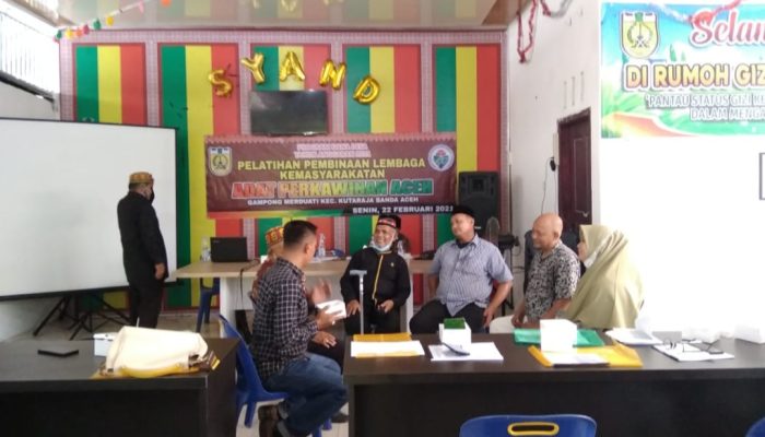 Gampong Merduati Lakukan Pelatihan Pembinaan Lembaga Kemasyarakat Adat Perkawinan