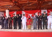 Sejumlah Pejabat Polri Ikuti Upacara Penurunan Bendera Merah Putih Di Halaman Kantor Gubernur Aceh