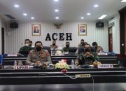 Kapolda Aceh Bersama Kasdam IM Pimpin Vicon Dengan Jajaran, Paparkan Ada 7 Daerah Menjadi Zona Merah