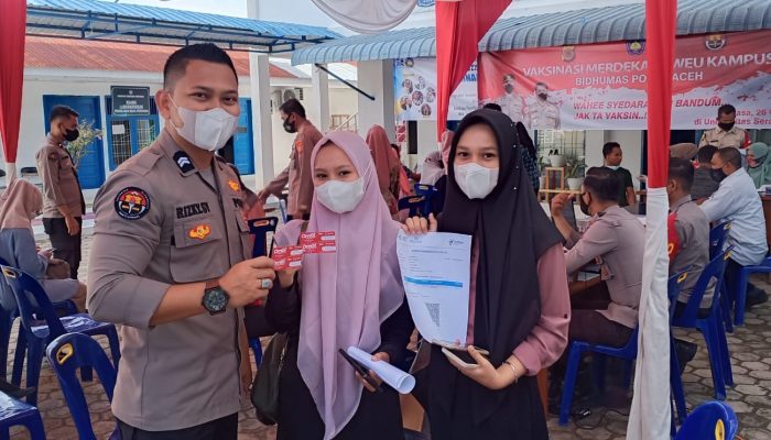 Vaksinasi Merdeka Saweu Kampus Bidhumas Polda Aceh Digelar di Universitas Serambi Mekkah