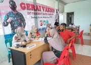Ditpamobvit Polda Aceh Gelar Vaksinasi Massal di Peukan Bada Dan Ponpes Ma’had Tahfizh Al-Ikhlas