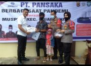 Gelar Vaksinasi Massal, Polres Lhokseumawe Bersama PT Pansaka Bantu Sembako Kepada Masyarakat