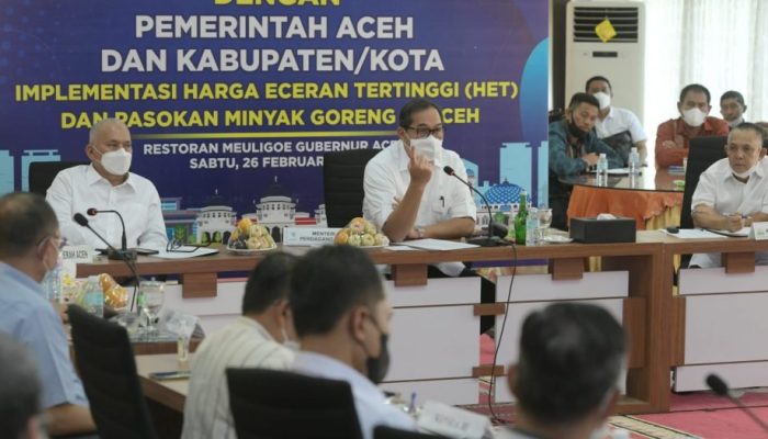 Pemerintah Aceh Ikuti Rakor Terkait Harga Minyak Goreng Bersama Menteri Perdagangan