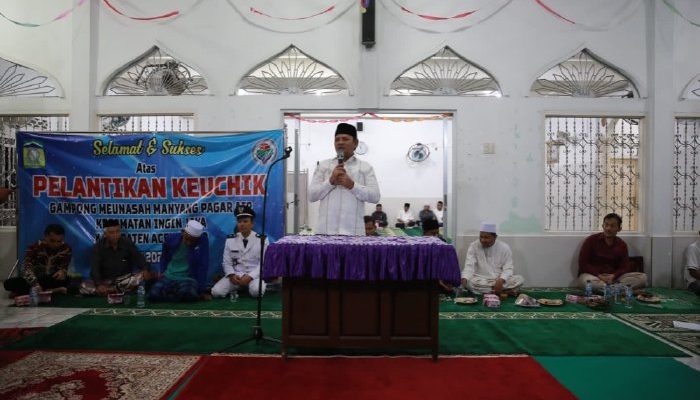 Bupati Hadiri Pelantikan Keuchik Meunasah Manyang