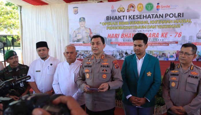 Kapolda Aceh Tinjau Bakti Kesehatan Polda Aceh dalam Rangka Hari Bhayangkara ke-76 Yang Tersambung Secara Virtual Dengan Kapolri
