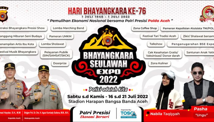 Masyarakat di Aceh Harus Tahu, 16 – 21 Juli Digelar Bhayangkara Seulawah Expo 2022