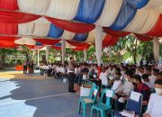 Personel Ditlantas Polda Aceh Saweu Sikula Sosialisasikan Aceh Tertib Berlalulintas Ke SMAN 3 Banda Aceh