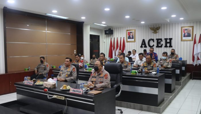 Pejabat Polda Aceh Ikuti Secara Virtual Penganugerahan Juara MTQ
