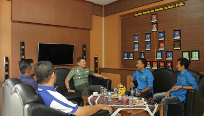Danrindam IM Sambut Hangat Silaturrahmi Pengurus PWI Aceh Besar
