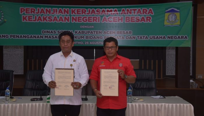 Pemkab Aceh Besar Tanda Tangani Kerjasama Tentang Penanganan Masalah Hukum Perdata dan Tata Usaha Negara
