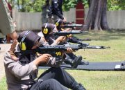 Polwan Ditsamapta Polda Aceh Latihan Menembak