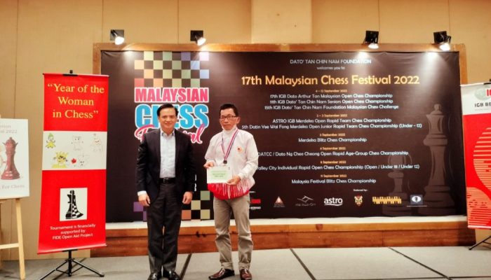 Atlet Pelatda PON Aceh Raih Medali Perak di Malaysia Open Chess Championship 2022