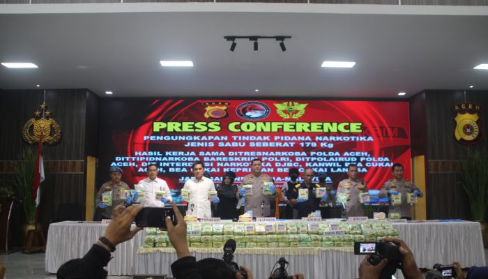 Tim Gabungan Gagalkan Peredaran 179 Kilogram Sabu Dari Jaringan Internasional Malaysia-Indonesia di Aceh