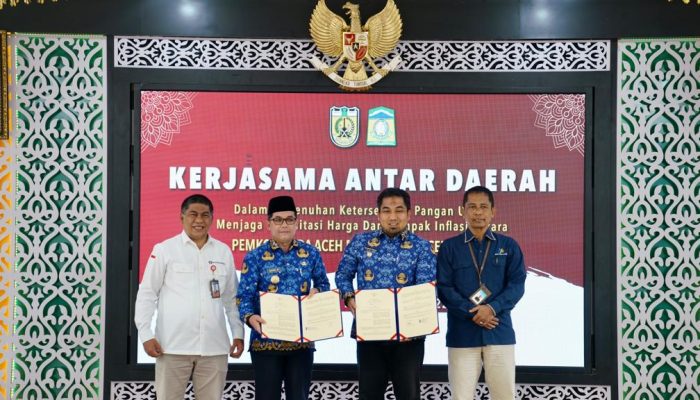 Pj Bupati Aceh Besar Teken Kerja Sama Ketahanan Pangan dengan Kota Banda Aceh