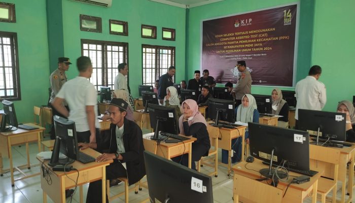 Kapolres Pijay Pantau Pelaksanaan Ujian CAT Calon Anggota PPK Pidie jaya