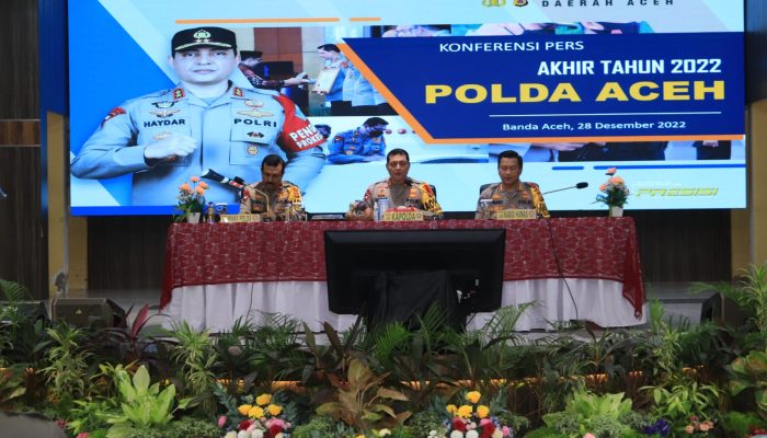 Kapolda Aceh Pimpin Konferensi Pers Akhir Tahun 2022