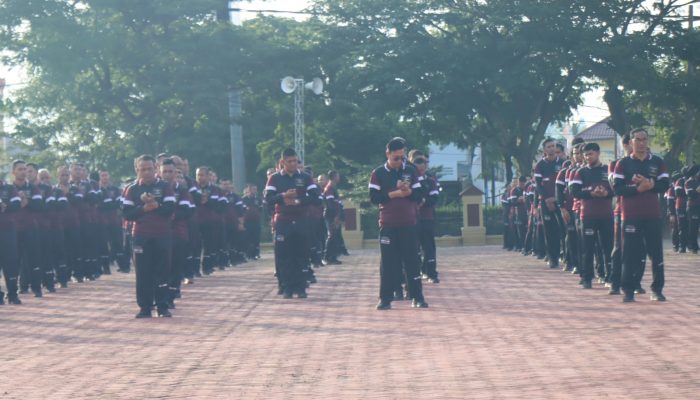 Menjaga Kebugaran Tubuh, Personel Polda Aceh Gelar Olahraga Pagi