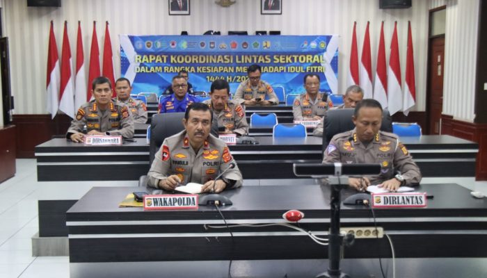 Wakapolda Aceh Bersama Sejumlah PJU Hadiri Vicon Terkait Pergelaran Operasi Ketupat 2023