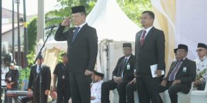Penjabat Gubernur Inspektur Upacara Ulang Tahun ke-50 Bank Aceh Syariah