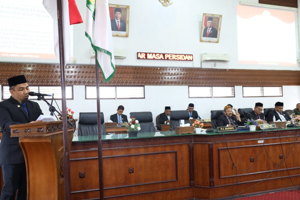 Pj Bupati Aceh Besar Sampaikan KUA dan PPAS APBK 2024