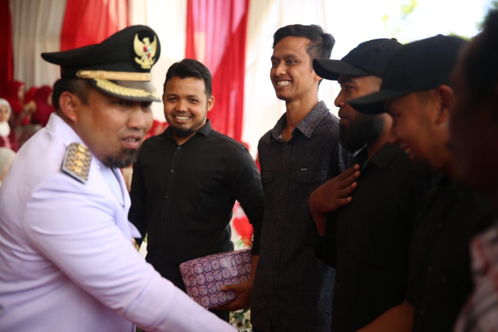 Sembilan Mantan Napiter Ikut Upacara HUT ke-78 RI Bersama Pj Bupati di Kota Jantho