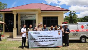 Polres Aceh Besar Terima Bantuan Mobil Ambulance dari PT SBA