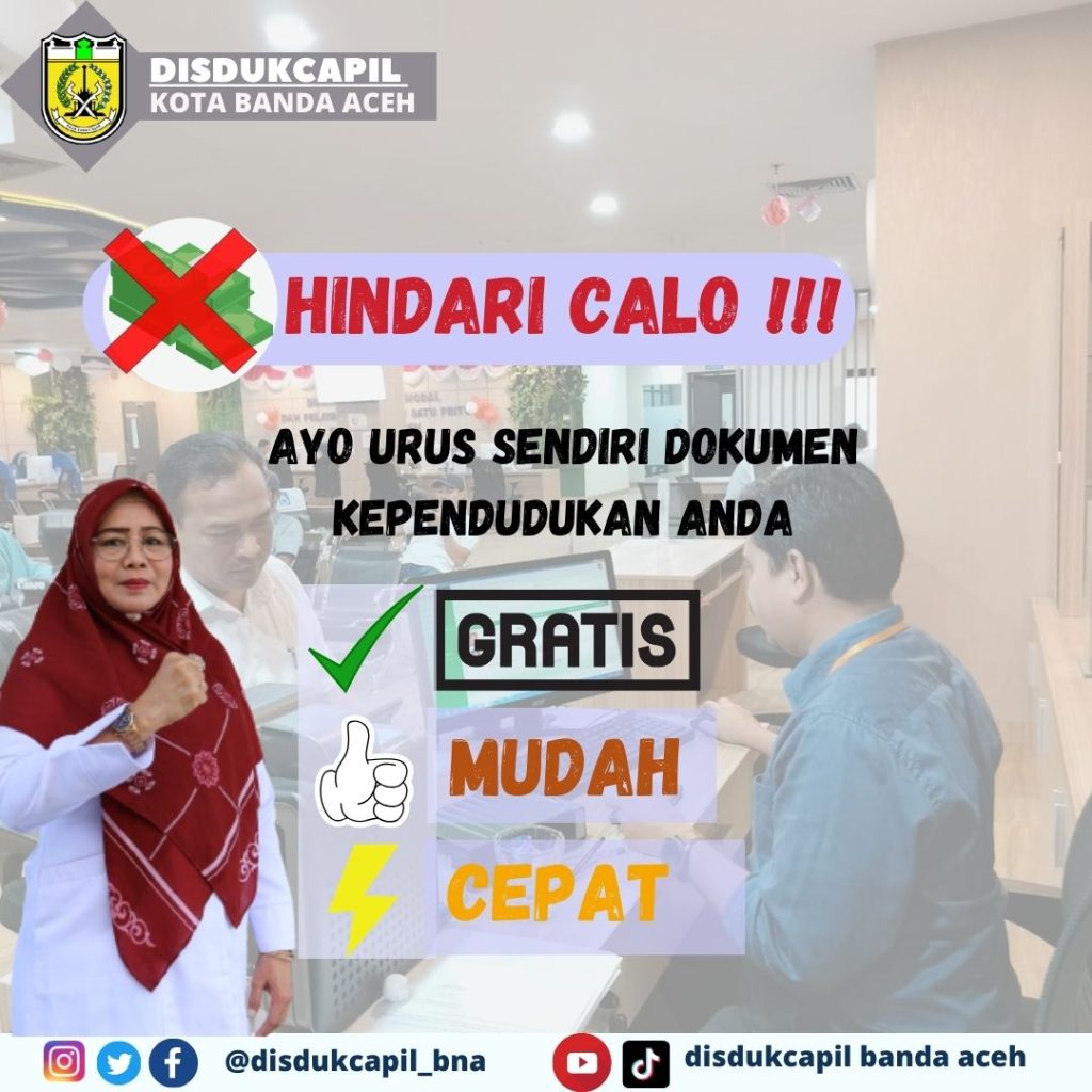 Disdukcapil Banda Aceh Imbau Warga Urus KTP Hindari Calo