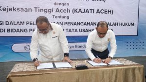 Kerjasama Bidang Penanganan Hukum Perdata dan Tata Usaha Negara, PT PEMA dan Kejati Aceh Teken MoA