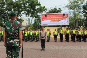 TNI Polri dan Satpol PP, Apel Bersama dalam Rangka Kesiapan Pengamanan Pemilu 2024 di Polresta Banda Aceh