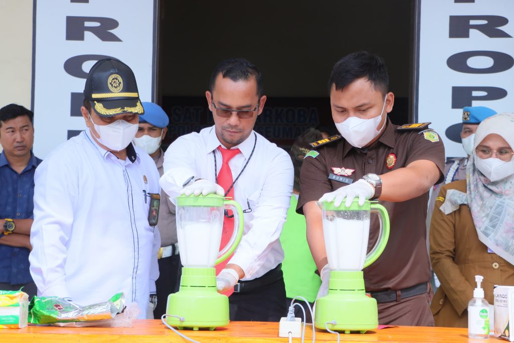 Polres Lhokseumawe Musnahkan 902 Gram Sabu-sabu
