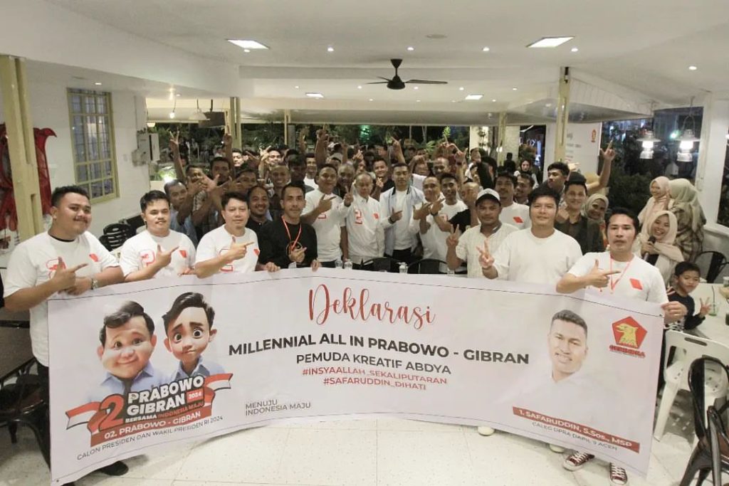 Ratusan Pemuda di Abdya Dukung Safaruddin ke DPRA dan Prabowo-Gibran di Pilpres 2024