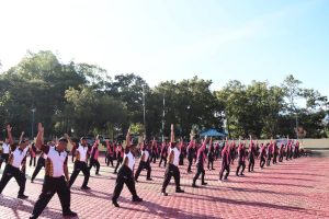 Pererat Tali Silaturahmi, Polres Aceh Besar Gelar Olah Raga Bersama