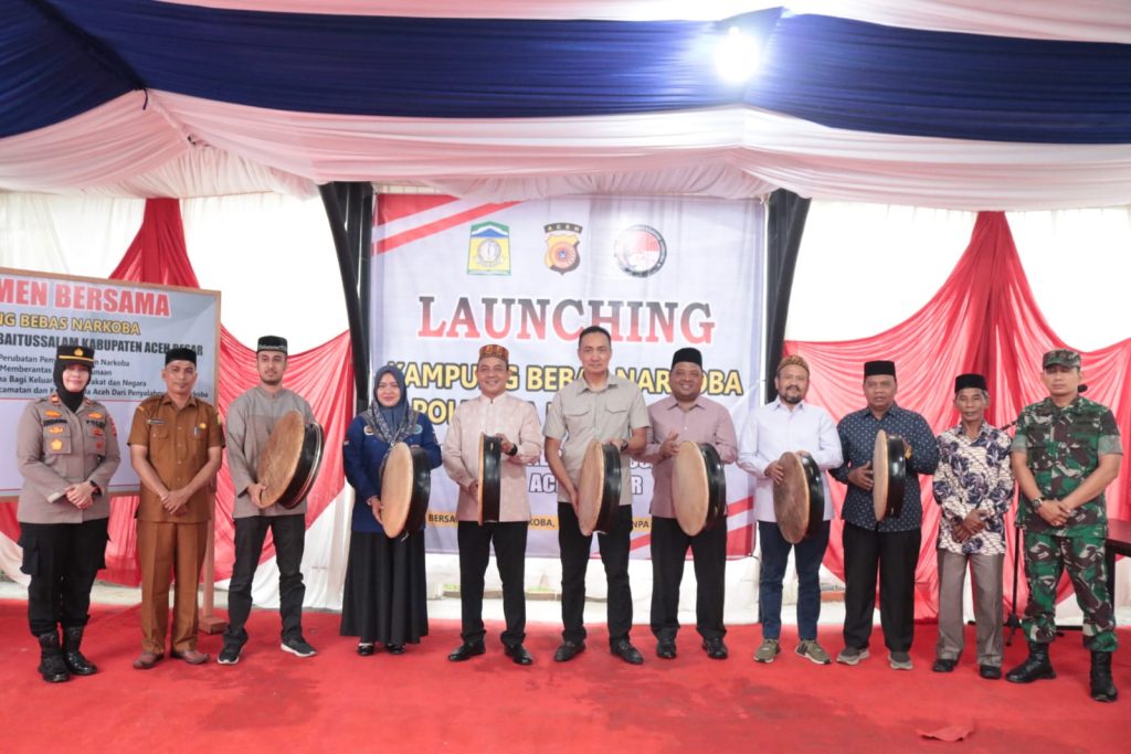 Sekda Aceh Besar Hadiri Lauching Kampung Bebas Narkoba di Gampong Baet