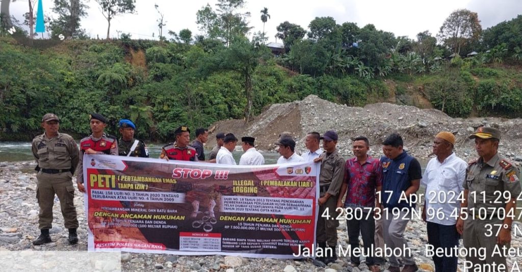 Polres Nagan Raya Gelar Patroli Gabungan untuk Tertibkan Tambang Ilegal