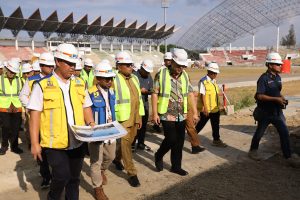 Pj Gubernur Dampingi Irjen Kemendagri Tinjau Stadion Lhong Raya