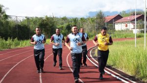Kapolres Aceh Besar Beserta Personil  Melaksanakan Kegiatan Tes Kesamaptaan Jasmani Berkala
