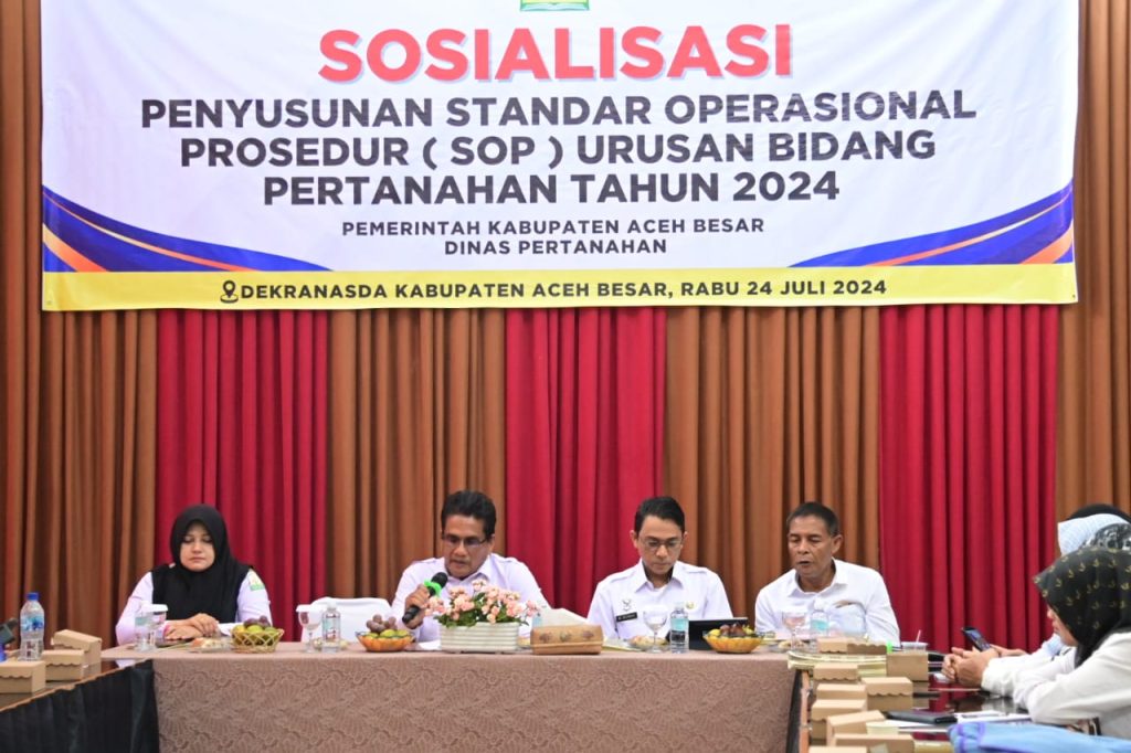 Dinas Pertanahan Aceh Besar Gelar Sosialisasi Penyusunan SOP Urusan Bidang Pertanahan