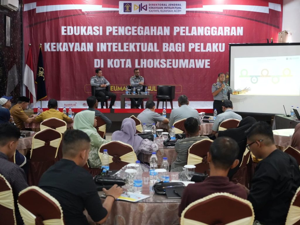 Kanwil Kemenkumham Aceh Berikan Edukasi Pencegahan Pelanggaran Kekayaan Intelektual di Kota Lhokseumawe