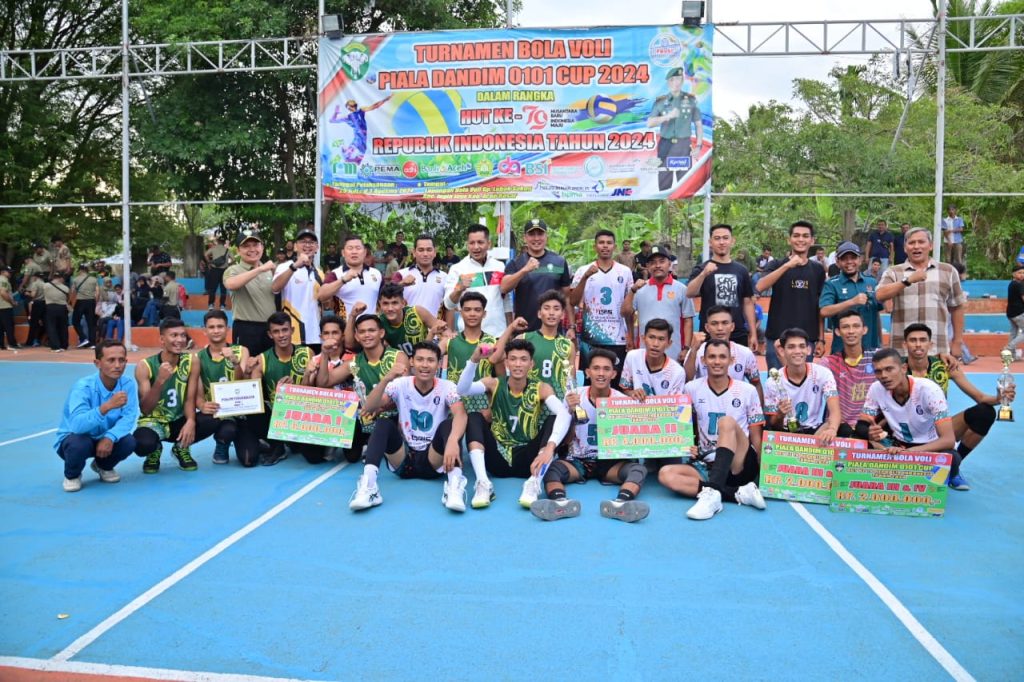 Asisten II Hadiri Penutupan Turnamen Voli Dandim Cup 2024 