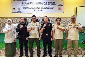 Berantas Rokok Ilegal, Satpol PP dan WH Aceh Besar Gelar Sosialisasi Penegakan Hukum