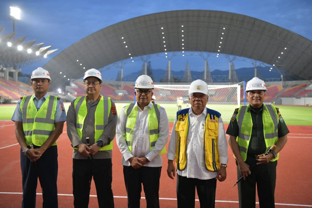 Pj Gubernur Aceh Dampingi Menteri PUPR Tinjau Kesiapan Fasilitas PON XXI di Banda Aceh