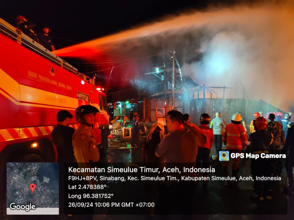 Kebakaran Hebat di Simeulue, 30 Unit Ruko Ludes Dimangsa Api