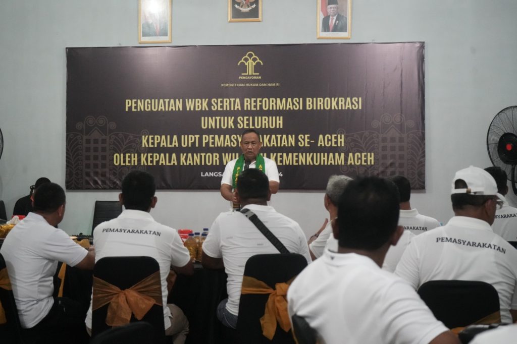 Pimti Pratama Kemenkumham Aceh Berikan Penguatan Reformasi Birokrasi Kepada Kepala UPT Pemasyarakatan di Aceh