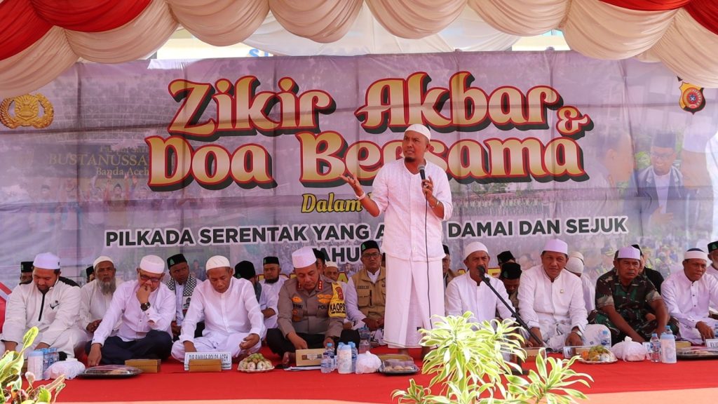 Polresta Banda Aceh Gelar Zikir Akbar dan Doa Bersama untuk Pilkada Damai 2024