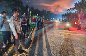 Polres Lhokseumawe Amankan Kampanye Paslon Pilkada Lhokseumawe di Paloh Punti