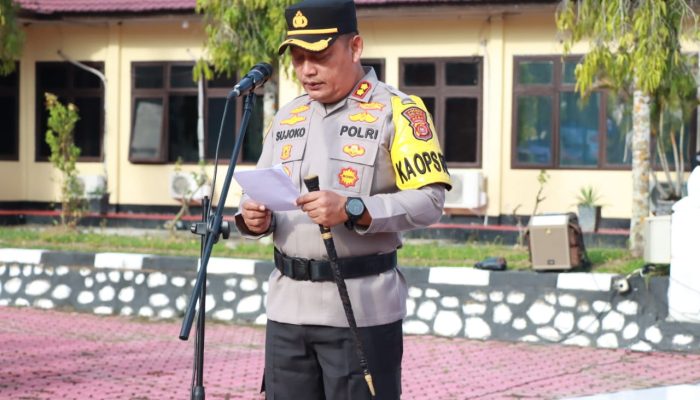 Kapolres Aceh Besar Pimpin Upacara Korp Raport Kenaikan Pangkat 55 Personel TMT 01 Januari 2025