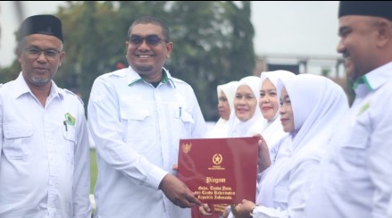 Diguyur Hujan, Peringatan HAB Ke-79 Kemenag Aceh Besar Berlangsung Khidmat