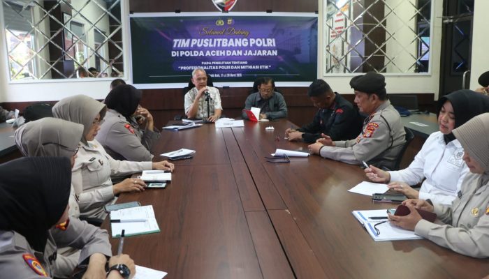 Tim Puslitbang Polri Lakukan Penelitian di Polda Aceh: Targetkan Profesionalitas Polri