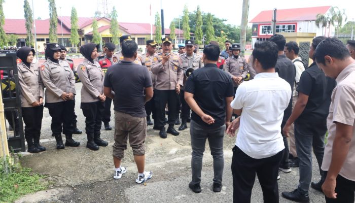Polres Aceh Besar Gelar Simulasi Sispamkota Dalam Menghadapi Kontinjensi Tahun 2025