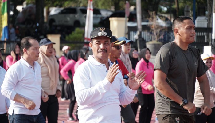 Sambut Hari Bhayangkara Ke-79, Wakil Bupati Aceh Besar Ikuti Olahraga Bersama Jajaran Polres Aceh Besar